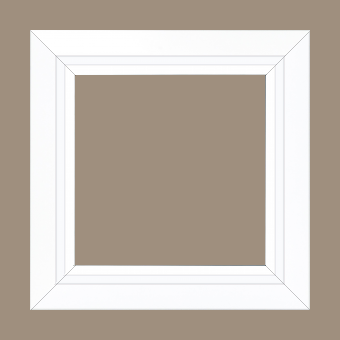 Cadre bois profil pente largeur 4.5cm de couleur blanc mat filet blanc - 65x54