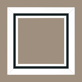 Cadre bois profil pente largeur 4.5cm de couleur blanc mat filet noir