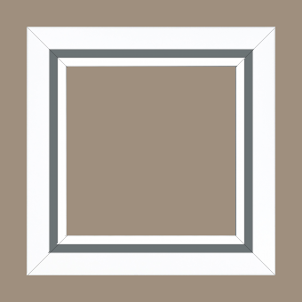 Cadre bois profil pente largeur 4.5cm de couleur blanc mat filet gris - 46x33