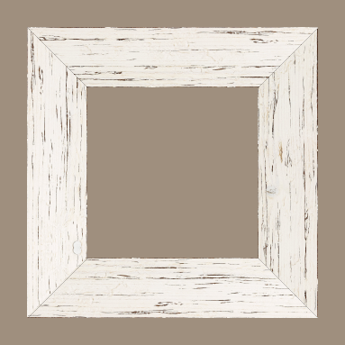 Cadre bois profil plat largeur 6.7cm couleur blanchie finition aspect vieilli antique - 92x60