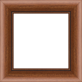 Cadre bois profil arrondi largeur 4.7cm couleur marron ton bois satiné rehaussé d'un filet noir - 60x120