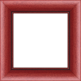 Cadre bois profil arrondi largeur 4.7cm couleur rouge cerise satiné rehaussé d'un filet noir - 55x38