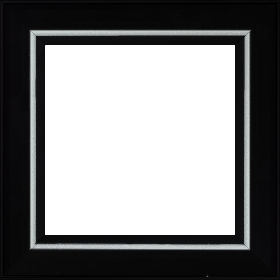 Cadre bois profil pente largeur 4.5cm de couleur noir mat filet argent - 81x65