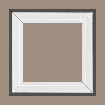 Caisse bois caisse américaine profil escalier largeur 4.4cm blanc mat filet gris  (spécialement conçu pour les châssis d'une épaisseur jusqu’à 2.5cm ) - 40x60
