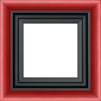 Caisse bois profil arrondi largeur 4.7cm couleur rouge cerise satiné rehaussé d'un filet noir + bois caisse américaine profil escalier largeur 4.4cm noir mat   (spécialement conçu pour les châssis d'une épaisseur jusqu’à 2.5cm ) largeur total du cadre : 8.3cm - 46x27