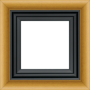 Caisse bois profil arrondi largeur 4.7cm couleur jaune tournesol satiné rehaussé d'un filet noir + bois caisse américaine profil escalier largeur 4.4cm noir mat   (spécialement conçu pour les châssis d'une épaisseur jusqu’à 2.5cm ) largeur total du cadre : 8.3cm - 65x54