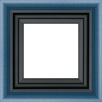 Caisse bois profil arrondi largeur 4.7cm couleur bleu cobalt satiné rehaussé d'un filet noir + bois caisse américaine profil escalier largeur 4.4cm noir mat   (spécialement conçu pour les châssis d'une épaisseur jusqu’à 2.5cm ) largeur total du cadre : 8.3cm - 116x73